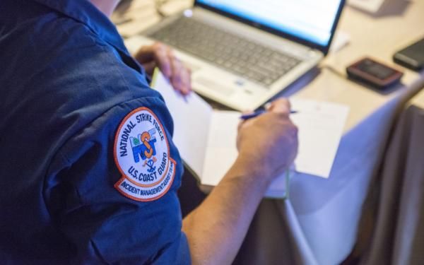 National Guard Member using computer Image